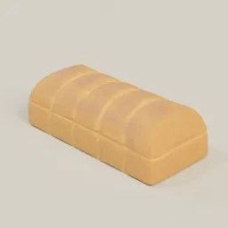 Realistic whole loaf 3D model with detailed texture, perfect for Blender rendering projects in the food category.