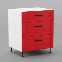 Kitchen lower cabinet 70cm (3 drawers)