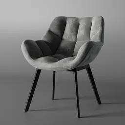 Velvet Gray Armchair