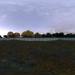 Garden Fall Morning Only Fence