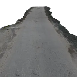 Realistic 3D scanned texture of a narrow road, ideal for virtual landscapes and Blender 3D projects.