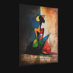 Abstract woman painting