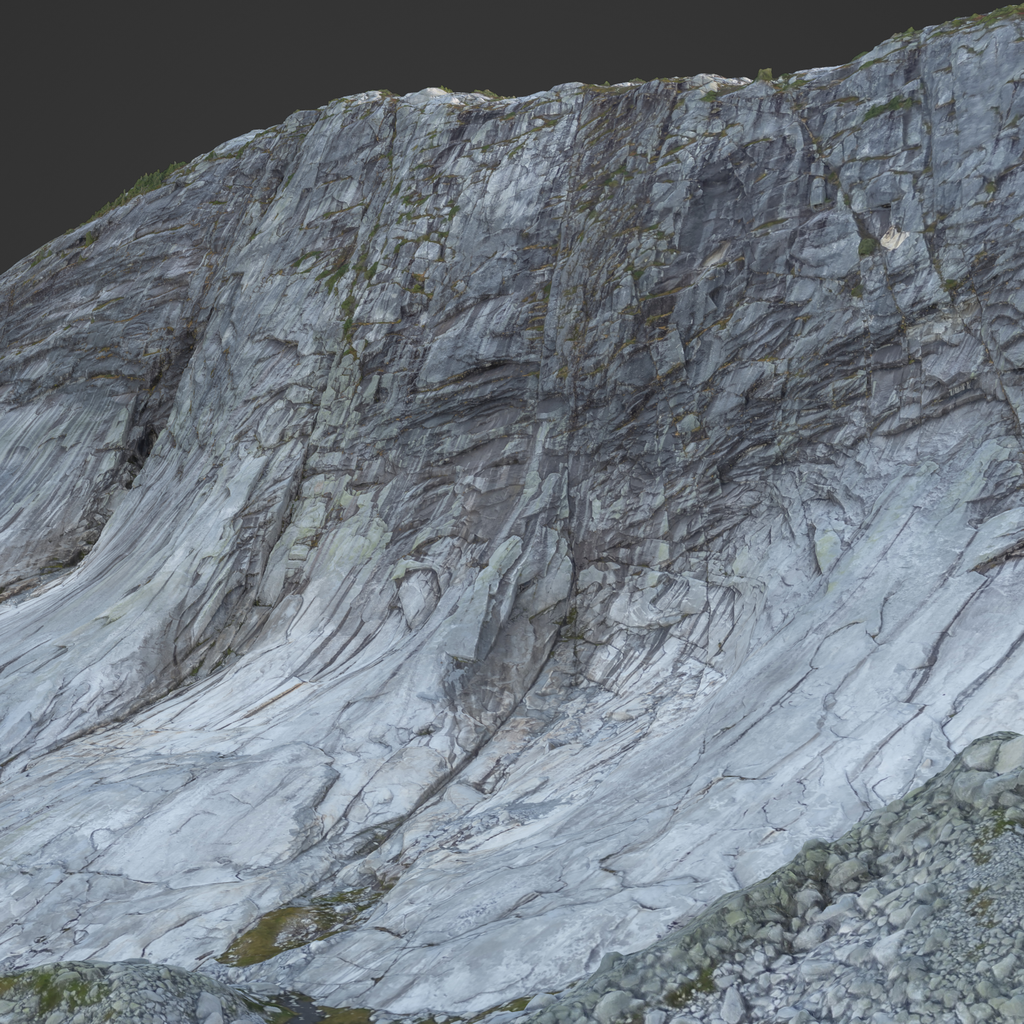 Large Mountain Cliff Photoscan Terrains models BlenderKit