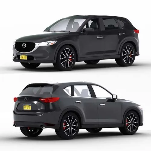 Highly detailed Mazda CX5 2020 3D model rendered in Blender, featuring interior, procedural shaders, and rigged for animation.