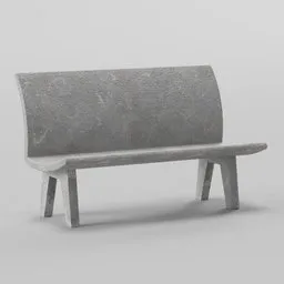 "Concrete Park Bench 3D Model for Blender 3D - Featuring Wooden Seat and Quixel Megascans Textures - Perfect for Outdoor Scenes and Urban Environments."