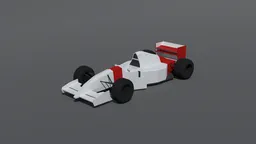 3D Blender model of a stylized low-poly Formula car with quad mesh, suitable for CG visualization.