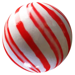 Red and white striped PBR texture for 3D modeling, suitable for Blender and similar applications.
