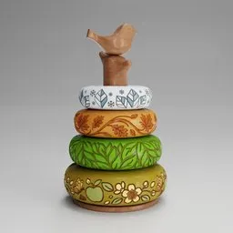 Four-Season Wooden Stacking Ring Toy