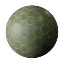 Hexagonal green tiles