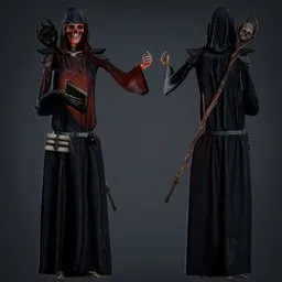 Skeleton mage Rigged Game Ready