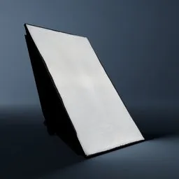 Realistic 3D model of a studio softbox for lighting, compatible with Blender, showcasing intricate details and textures.
