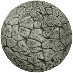3D Blender PBR texture of weathered, gray stone pavement for realistic ground material rendering.