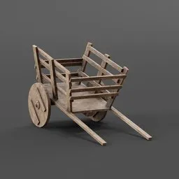 "Get ready to decorate your medieval scenes with this photorealistic wooden cart 3D model! Inspired by Albert Anker and created by Nicolas Froment in Blender 3D, this charming industrial vehicle features a wooden wheel and is perfect for adding an authentic touch to your scenes."