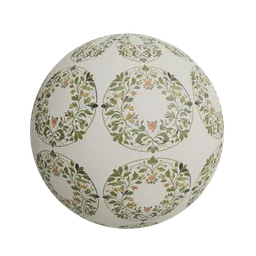Floral motif wallpaper