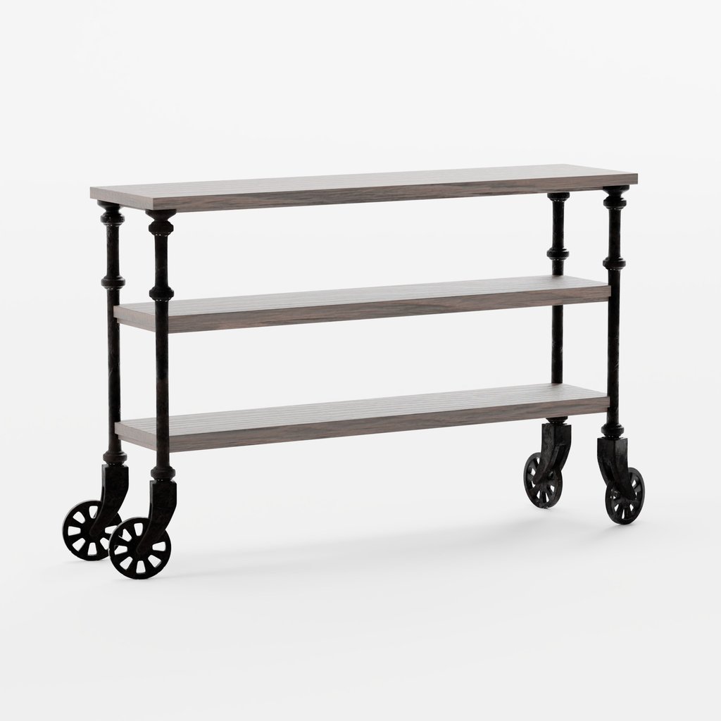 Industrial Rolling Console Table Short Consoles models BlenderKit