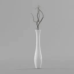 Elegant 3D-rendered tall vase with intricate dry branches, ideal for Blender 3D artists and enthusiasts.