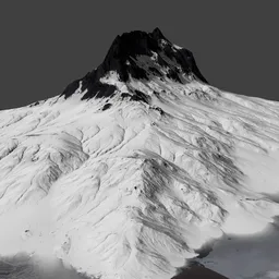 Realistic snowy mountain 3D model suitable for Blender rendering and digital landscapes.