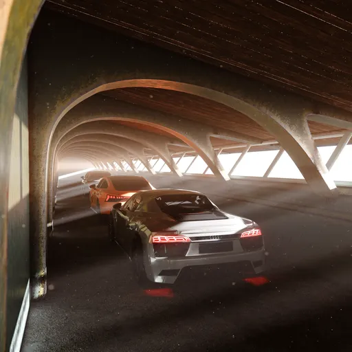 Cinematic Abandoned Parking Tunnel
