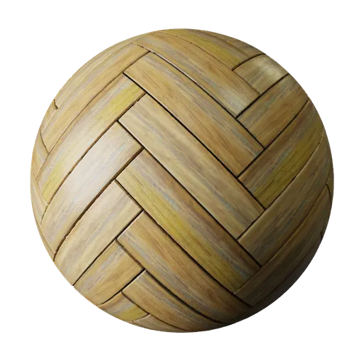 2K PBR parquet wood floor texture for 3D Blender, seamless, high-quality with realistic displacement for rendering.