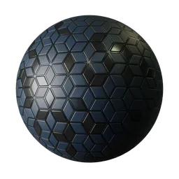 Patterned blue tiles