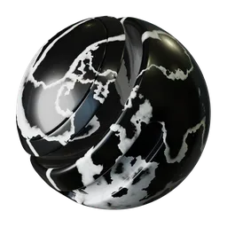 Black Marble With White Veins