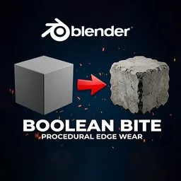 Booleanbite: 1-Click Procedural Edge Damage For Blender
