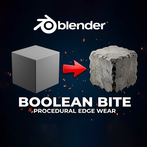 Booleanbite: 1-Click Procedural Edge Damage For Blender