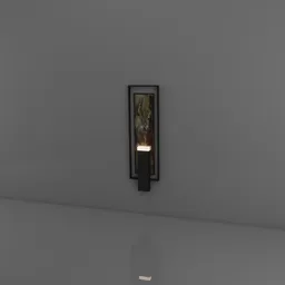 Elegant rectangular marble wall light 3D model, designed for Blender, with a modern minimalist aesthetic.