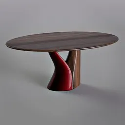 Modern round walnut table