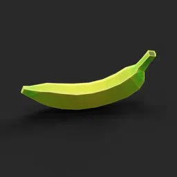 Detailed low poly banana 3D model suitable for Blender renderings, minimalist style with smooth shading.