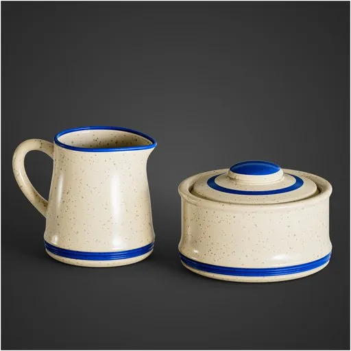 Ceramic Creamer & Sugar Bowl Set - PBR