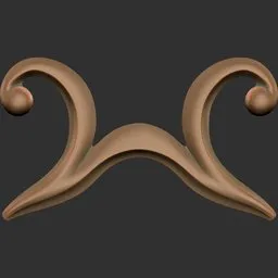 3D sculpting brush imprint of ornamental curve design for modeling combat gear in Blender.