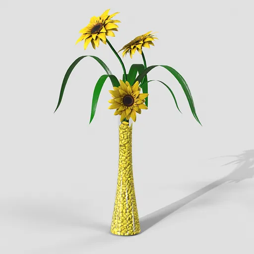 Sunflower Slick Glass Yellow Beads