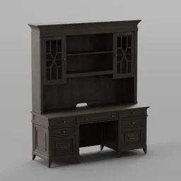 Classic Wooden Desk with Hutch