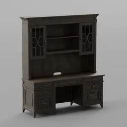 Classic Wooden Desk with Hutch
