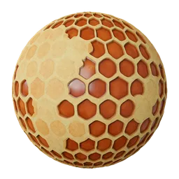 Realistic honeycomb material for 3D models, PBR ready texture suitable for Blender and other 3D applications.