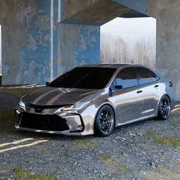 Car Toyotta Carolla Under The Bridge