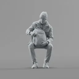 Lowpoly Male Sitting