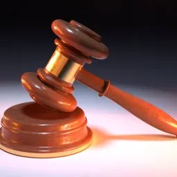 "Highly-detailed wooden judge gavel 3D model created with Blender 3D software and modeled with Suddiv. Perfect for use in courtroom scenes or legal animations."