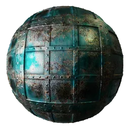 Metal Rivets Teal Panels