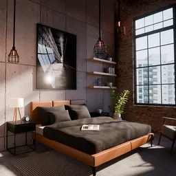 Industrial Loft Bedroom