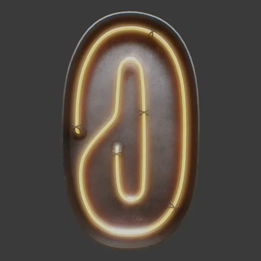 Neon Number 0
