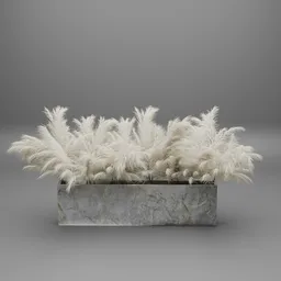 White Pampas Grass Planter