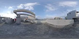 Dynamic urban HDR featuring clear sky and modern architecture for realistic scene lighting in 4k texture.