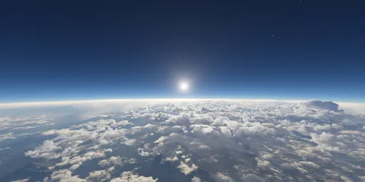Atmosphere Above Clouds & Mountains