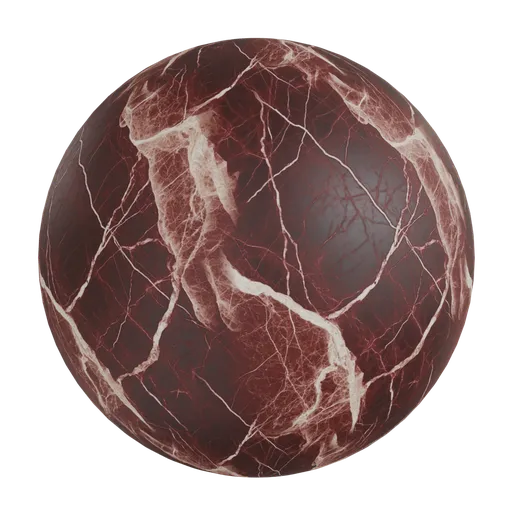 Deep burgundy red marble