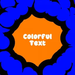 Colorful 3D cartoon-style typography template for custom text, created in Blender with editable geometry nodes.