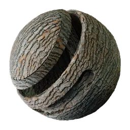 Seamless Tree Trunk Bark PBR material for Blender with scalable texture and advanced color adjustments for realistic 3D renders.