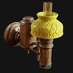 1800s Wall-Mounted Kerosene Lamp Ornate