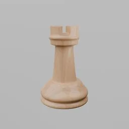 Glossy Staunton Rook - Light Wood